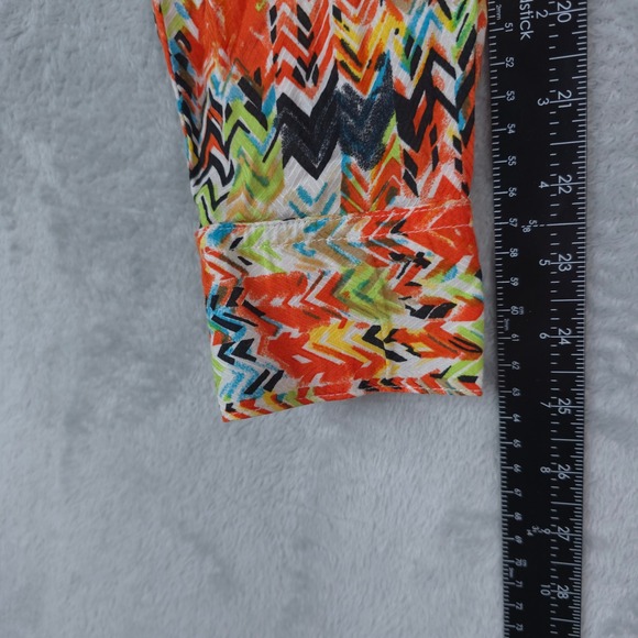 Wrangler Shirt Womens XL Chevron Geometric Rayon Button Up Pearl Snap Western - Picture 8 of 9